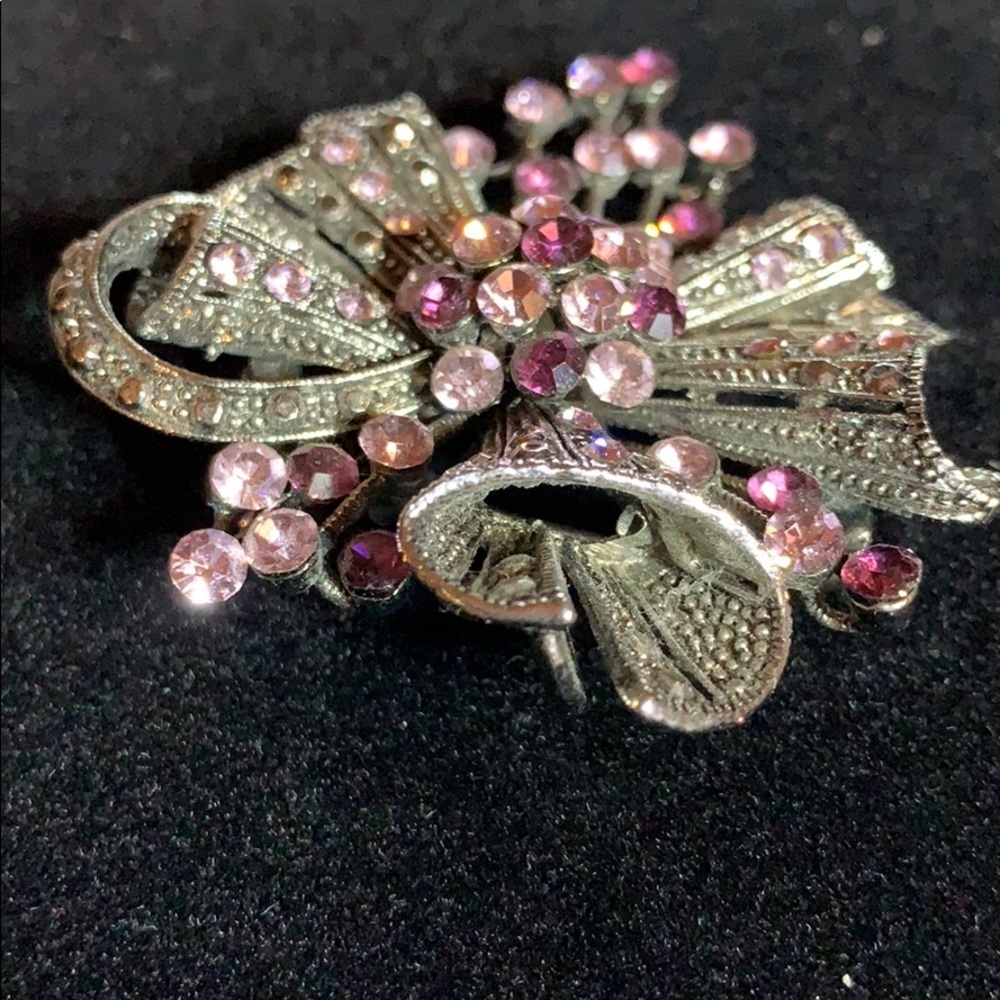 Lavender/Purple,& Marquisette Vintage Retro Brooch - Picture 5 of 7